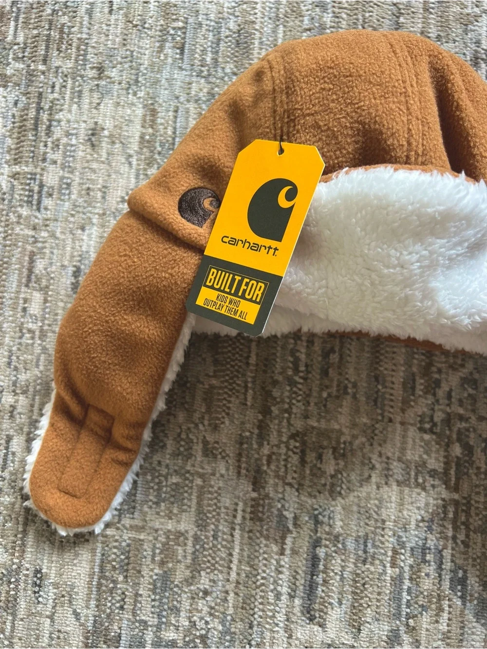 Carhartt Brown Sherpa-Lined Toddler Trapper Hat